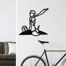 Wallity The Little Prince 3 Escultura de Pared de Metal Negra